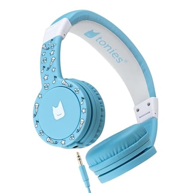 Tonies Foldable Wired Headphones for Kids Comfortably Designed to fit OnEar Works with Toniebox 1 and All 35mm Devices Light Blue