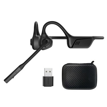 ZIOCOM Air Conduction Headphone Open Ear Headphone with Mic and Noise Canceling aptXLL Bluetooth Wireless Headset with USBAC Dongle Compatible with PCOnline Meeting