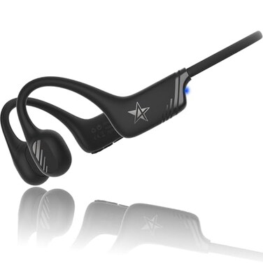 STAR4EVER OpenEar Bluetooth Bone Conduction Sport Headphones Sweat Resistant Wireless Earphones Open Ear Earbuds Wireless Bluetooth Headset with Mic for Fitness Workouts RunningBuiltin Micwith Hair Ba