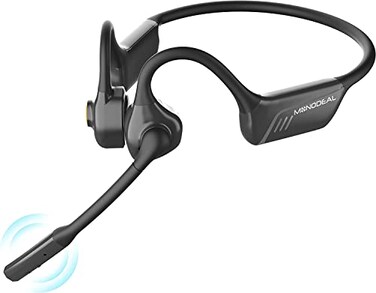 MONODEAL Bone Conduction Headphones with MicOpen Ear Headphones Wireless Bluetooth 51Mute FunctionMultiPoint CapableAir Conduction Headset with Noise Canceling Micfor Driving Home Office