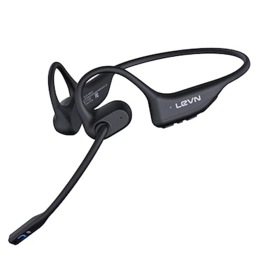 LEVN Open Ear Headphones with Mic 29g Bluetooth Headset with Microphone Bluetooth Headphones with Noise Cancelling Mic Waterproof Nonslip Wireless Headset with Mic for Work Workout Driving Call