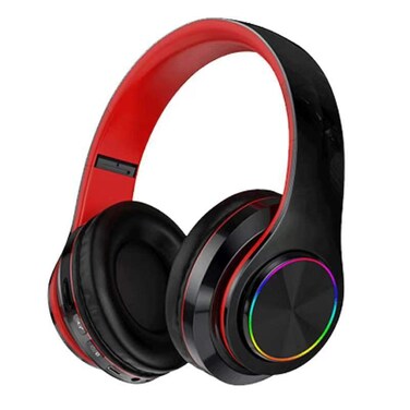 iChenovo 2022 Wireless Bluetooth HeadphonesColorful LED Lights Comfort Over Ear Foldable Headset with Builtin MicrophoneFMSD Card SlotWired for SchoolTablet ComputerPCTVCellphonesTravel