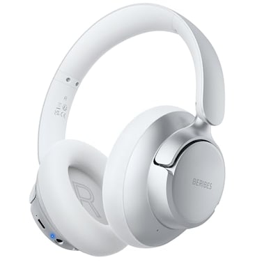 BERIBES Upgraded Hybrid Active Noise Cancelling Wireless Headphones with Transparent Modes70H Playtime Bluetooth Headphones Wireless with Mic Deep Bass35MM CableSoftEarpadsFast ChargingSilver