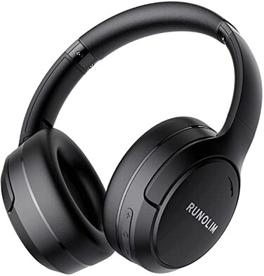 RUNOLIM Hybrid Active Noise Cancelling Headphones Wireless Over Ear Bluetooth Headphones with Microphone 70H Playtime Foldable Headphone with HiFi Audio Deep Bass for Home Travel Office