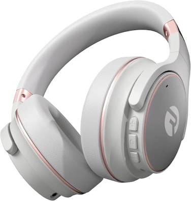 Raycon Everyday Bluetooth Headphones Over The Ear Active Noise Cancelling Wireless Headphones Awareness Mode Bluetooth Headset with Mic 40 Hours of Battery Life Rose Gold