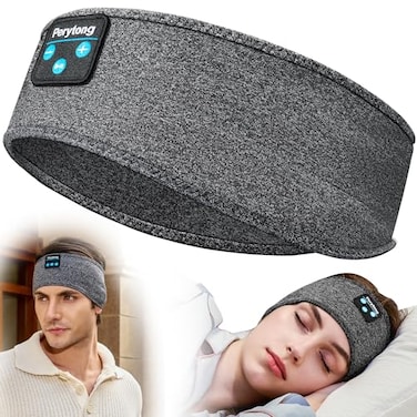 Perytong Sleeping Headphones Bluetooth Headband Soft Long Time Play Sleeping Headsets with Built in Speakers Perfect for WorkoutRunningYogaTravel Darkgray
