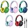 AScholars A Scholars Kids Headphones Bulk 5 Pack for School HD Mic Stereo Sound OverEar Headphones for Classroom Comfortable Fit Foldable 35mm Jack Wired Headphones for Kids ipad Tablets Computer Tr