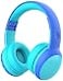 gorsun Kids Bluetooth Headphones OverEar Toddler Headphones with Microphone 85dB94dB Volume Limited 68H Playtime Bluetooth 60 Portable Kids Wireless Headset with Cat Ears Blue