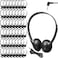 Frienda 48 Pack Classroom Headphones Bulk Wired School Headsets for Students Stereo Headphones with 35 mm Plug for Classroom Online Learning LibraryClassicBlack