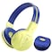 SIMOLIO Wireless Kids Headphones Foldable Stero Wireless Headset with Mic and 3 Level Volume Limited 30H Playtime 35mm Cord Share Port Travel Case Bluetooth 60 for School Game iPad Tablet