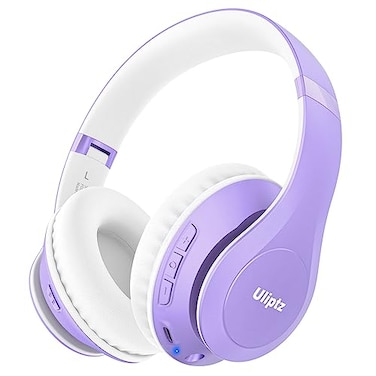 Uliptz Wireless Bluetooth Headphones 65H Playtime 6EQ Sound Modes HiFi Stereo Over Ear Headphones with Microphone Foldable Bluetooth 60 Headphone for TravelOfficeCellphonePC Purple
