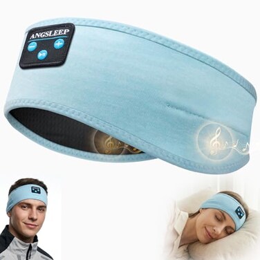 ANGSLEEP Sleep Headphones Sleeping Headphones Stretchable Bluetooth Headband Wireless Wired Palyback 2in1 Comfy Side Sleeping Earbuds with High Definition Stereo Speakers Electronics Gifts for Men Wom