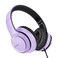 LORELEI X8 OverEar Wired Headphones with Microphone with 145mTangleFree Nylon Line35mm PlugLightweight Foldable Portable Headphones for SmartphoneTabletComputerMp34Dark Purple