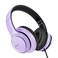 LORELEI X8 OverEar Wired Headphones with Microphone with 145mTangleFree Nylon Line35mm PlugLightweight Foldable Portable Headphones for SmartphoneTabletComputerMp34Dark Purple