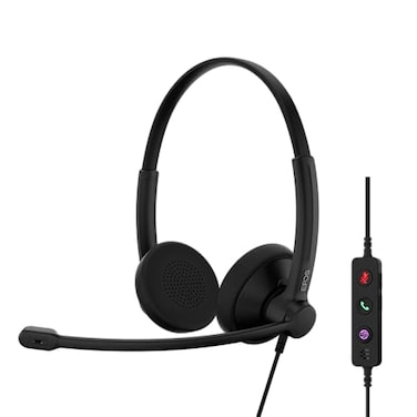 EPOS Impact 100 MS Stereo USBCA Headset with Microphone Microsoft Teams NoiseCancelling Mic Lightweight Call Control USB Adapter Soft Earpads Professional UC Headphones