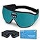 LIGHTIMETUNNEL Sleep Headphones 3D Bluetooth Sleep Mask Washable Sleeping Headphones with Ultra Thin Stereo Speakers Microphone Hands Free for Insomnia Travel