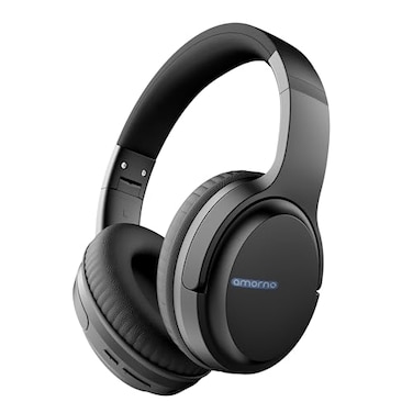 AMORNO Bluetooth Headphones Over Ear 68 Hours Playtime Wireless Headphones with Mic Foldable Adjustable Lightweight HiFi Stereo Headset for CellphonePCWorkTravelHomeOffice Black