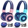 SIMOLIO 2 Pack Wireless Kids Headphones with Share Port 758594dB Volume Limiting HD Mic Bluetooth 60 USB C Charging Foldable with Case Wired Cord for iPad Tablet School Airplane Boy Girl