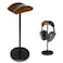 G GVOEARS Headphone Stand for Desk Headset Holder with Aluminum Alloy Support Rod Gaming Headset Stand with Wooden Support Plate