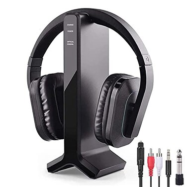 ANSTEN Wireless Headphones for Smart TV Watching with Transmitter Charging Dock Digital Optical System High Volume Headset Ideal for SeniorsHearing Impaired 100 Foot Wireless Range No Audio Delay