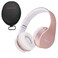 PowerLocus Wireless Bluetooth OverEar Stereo Foldable Headphones Wired Headsets with Builtin Microphone for iPhone Samsung LG iPad Rose Gold