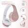 PowerLocus Wireless Bluetooth OverEar Stereo Foldable Headphones Wired Headsets with Builtin Microphone for iPhone Samsung LG iPad Rose Gold
