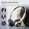 iKF R1 Wireless Bluetooth Headphones Retro Classic Lightweight Headset Builtiin Mic 60H Playback Dual Device Connectivity Low Latency App CustomizationThrowback 80s 90sOOTD Black