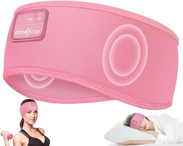 MUSICOZY Sleep Headphones Headband Bluetooth 54 Wireless Headband Headphones for Sleeping for Side Sleeper with UltraThin HD Stero Speaker for WorkoutPink