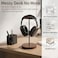 Bliocefo Headphone Holder Stand for Desk Wood and Metal Headset Hanger Mount Hook Gaming Holder Desktop Earphone Artful Functional Craftsmanship Stand for All Headsets with Solid Wooden Base