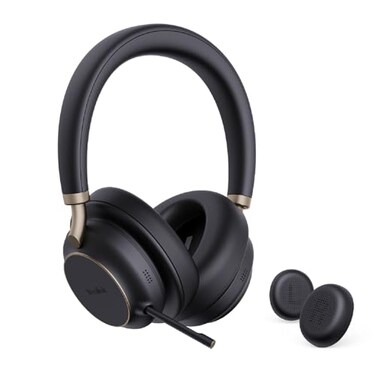 Yealink BH76 Plus Bluetooth Headset Wireless Headset with Microphone for PCActive Noise Cancelling Retractable Hidden Mic Arm Compatible with PC Mac Works with Teams USBCA