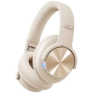 Picun B8 Bluetooth Headphones 120H Playtime Headphone Wireless Bluetooth with 3 EQ Modes Low Latency HandsFree Calls Over Ear Headphones for Travel Home Office Cellphone PC Khaki White