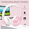 RAT TAIL V53 Bluetooth Headphones OverEar Foldable Wireless and Wired Stereo Headset Micro SDTF FM for Cell PhonePCSoft Earmuffs Light Weight for Prolonged Wearing Pink
