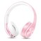 RAT TAIL V53 Bluetooth Headphones OverEar Foldable Wireless and Wired Stereo Headset Micro SDTF FM for Cell PhonePCSoft Earmuffs Light Weight for Prolonged Wearing Pink
