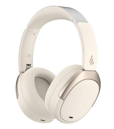 Edifier W80 Over Ear Headphones with 49dB Active Noise Cancelling LDAC HiRes Wired Wireless AI Clear Call Fast Charging Multipoint Connection Bluetooth V54 Ivory