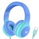 ADOOPE Wired Kids Headphones with USB C Plug 85dB Safe Volume Adjustable Headband TangleFree Cord Headphones for School Tablet Travel Sky Blue Mint Green Without Microphone