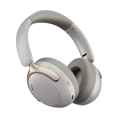 LORELEI QC30 Hybrid Active Noise Cancelling Headphones 60H Playtime Builtin Mic Wireless Over Ear Headsets with CaseBluetooth 54Deep Bass Comfort Fit SoftEarpads Fast Charging Dunes Grey