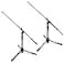AXA AXCESSABLES AxcessAbles LowProfile Microphone Tripod Stand with Boom Arm Adjustable Height Short Floor Mic Stand with Boom Kick Drum Mike Stands Guitar Amp Stands 2Pack