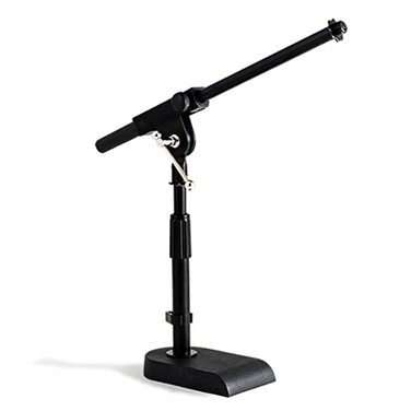 Stage Rocker Adjustable Lowprofile Microphone Stand SnareTom BottomBass Kick DrumTable Top Adjustable Height 1575 Telescoping Boom Arm Clipon cable holder Powered by Hamilton SR610111