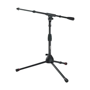 Gator Frameworks Short Tripod Base Microphone Stand with Soft Grip Twist Clutch Boom Arm and Both 38 and 58 Adapters GFWMIC2621