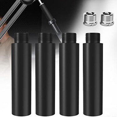 Boseen Mic Stand Extension Tube 4 Pieces Microphone Extension Pipe Microphone Stand Extender with 2 Screw Aadpters for Desk Boom Arm Stands