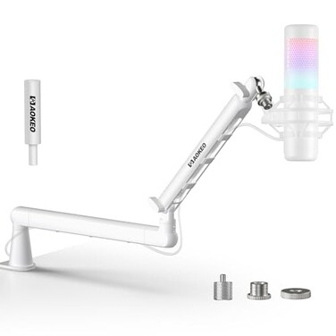 Aokeo Microphone Arm AK55 Desk Low Profile Adjustable Mic Boom Arm StandSuitable For Blue YetiSnowball iCE HyperX QuadCastSoloCastElgato WaveEtc