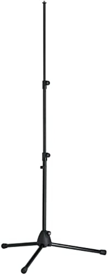 KM KM Knig Meyer 1990050055 Tripod Microphone Stand Lightweight Base Sturdy Folding Legs Adjustable Height Clutch Up To 58 StorageTravel Compact Design Pro Grade German Made Black