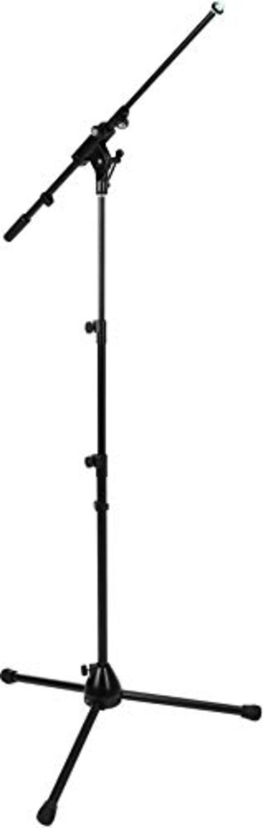 KM KM Konig Meyer 2520050055 Microphone Stand With 2 Piece Telescopic Boom Arm Easy Height Adjustment Folding Leg Design NonSlip Tripod Base Pro Grade for all Musicians German Made