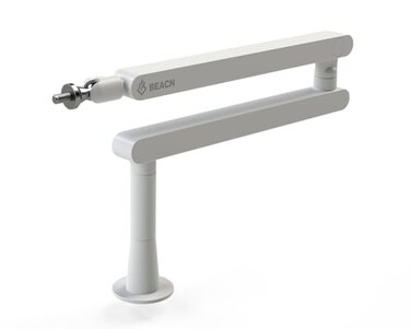 BEACN Mic Stand StudioQuality Low Profile Adjustable Microphone Arm with 360 Rotation Cable Management Easy Clamp Universal Fit For Streaming Podcasting Gaming White