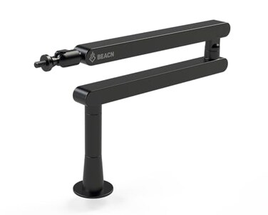BEACN Mic Stand StudioQuality Low Profile Adjustable Microphone Arm with 360 Rotation Cable Management Easy Clamp Universal Fit for Streaming Podcasting Gaming Dark