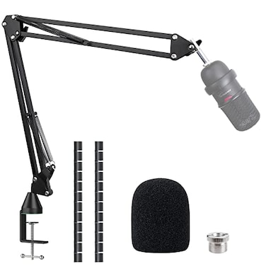 SUNMON SoloCast Boom arm for HyperX Microphone Stand for HyperX SoloCast Mic arm Upgrade C Desk Clamp 2 Cable Ties Mic Cover Compatible with HyperX SoloCast by
