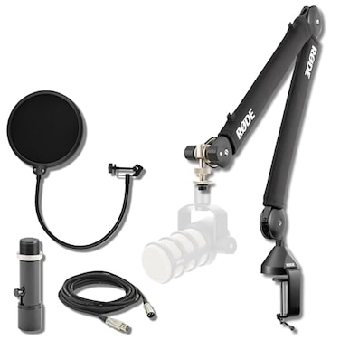 StreamEye Rode PSA1 Pro Studio Boom Arm for Podcasting and Streaming with Quick Release Mic Stand Adapter Microphone Pop Filter Professional Grade XLR Cable and Polishing Cloth