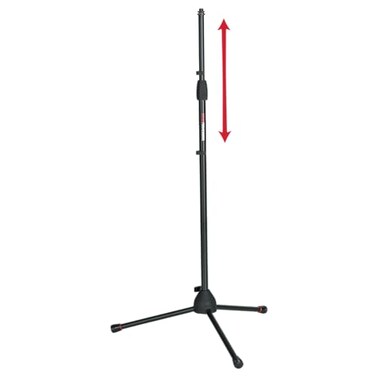 Gator Frameworks Standard Tripod Microphone Stand with Adjustable Height and Both 38 and 58 Adapters GFWMIC2000