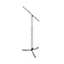 OnStage MS9701B HeavyDuty EuroBoom Mic Stand Setup for Vocal and Instrument Microphones Adjustable Height Portable Folding Tripod Base Rubber Feet Steel and Zinc 5827 Threading Black