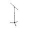 OnStage MS9701B HeavyDuty EuroBoom Mic Stand Setup for Vocal and Instrument Microphones Adjustable Height Portable Folding Tripod Base Rubber Feet Steel and Zinc 5827 Threading Black